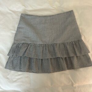 Aqua pinstripe blue and white skirt